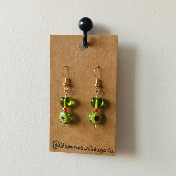 Glamorous_Vintage Co. Jewelry - Green heart hang downs